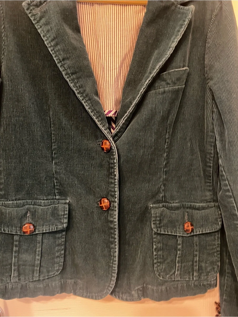 American Eagle Outfitters Women's Teal Corduroy Blazer, Size XL